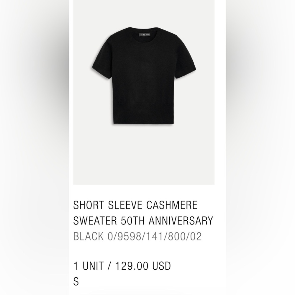 Zara Black Knit Cashmere s/s Sweater
